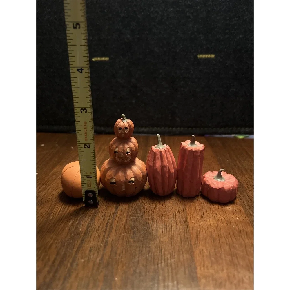Lot Of 7 Pumpkin Miniature Decor Halloween Tealight Candles‎ Jack O Lanterns